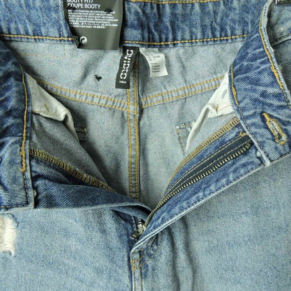 New Booty Fit High Waist Jeans embroidered side distressed size 6 Divided H&M - Picture 9 of 14